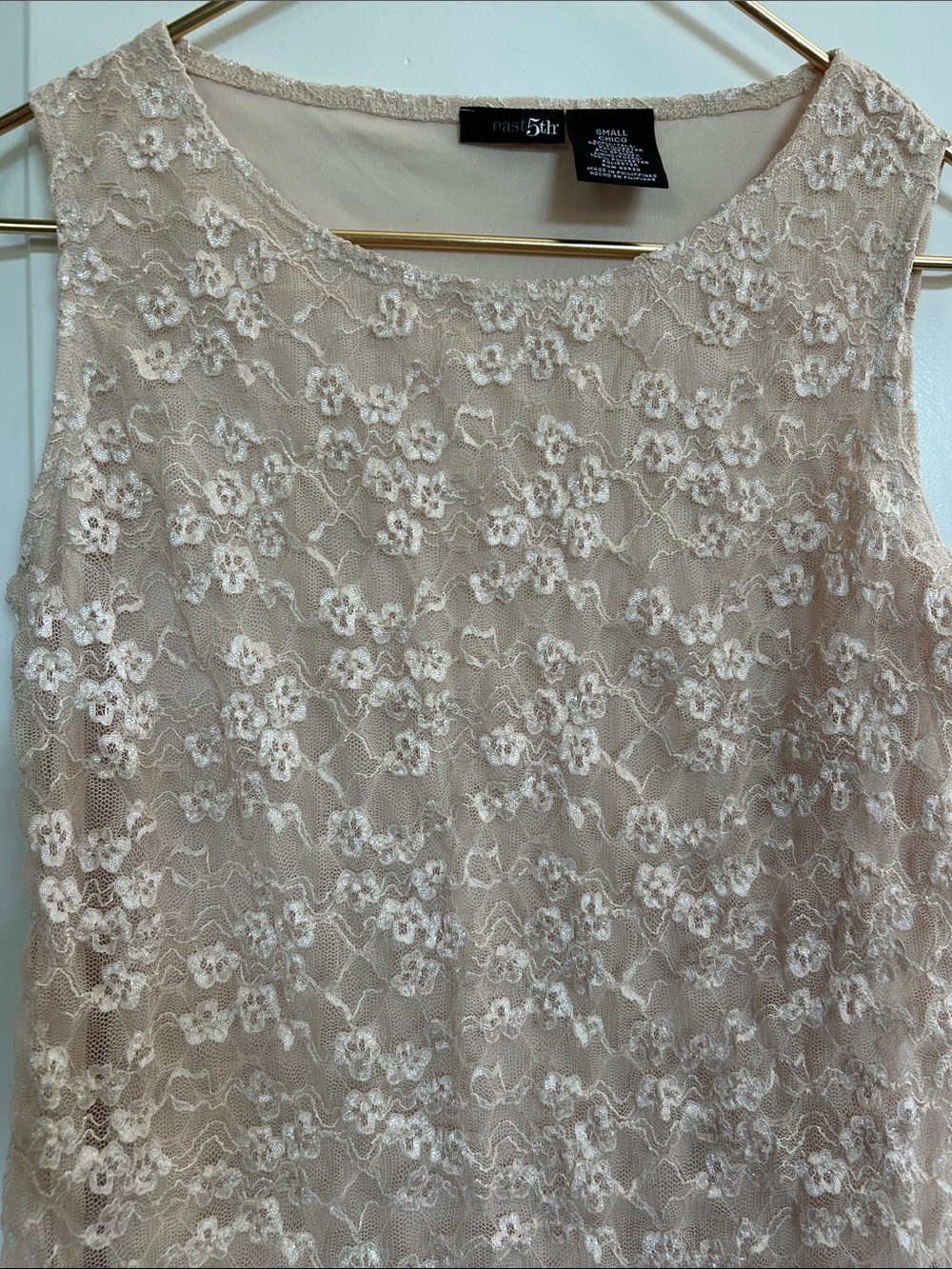 East 5th Ivory Lace Shell-S - Picture 9 of 10